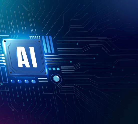 AI technology microchip background digital transformation concept